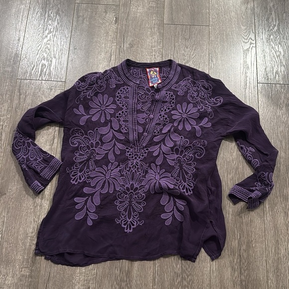 Johnny Was Elida heavily embroidered crocheted blouse NWT RARE XS - Picture 7 of 11